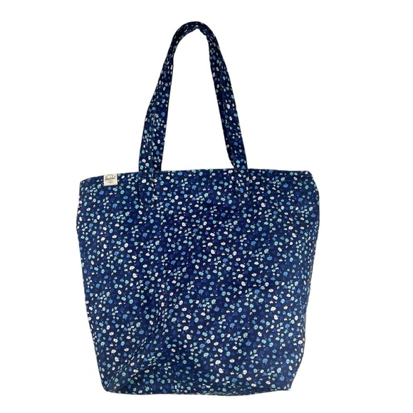HERSCHEL Blue Floral Tote bag with zip closure and double shoulder handles - Picture 1 of 7
